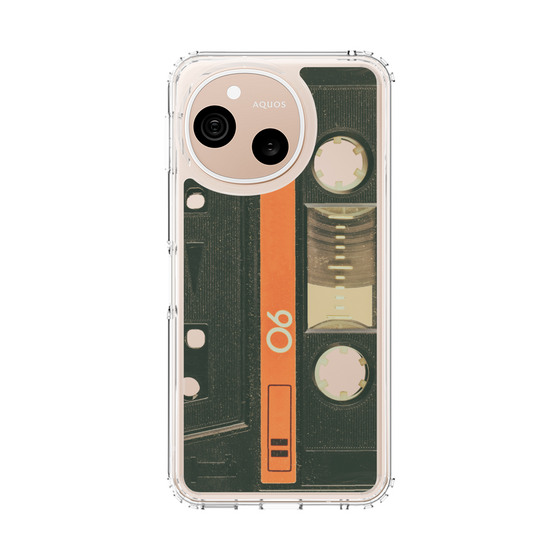 スリムプロテクションケース［ RETORO CASSETTE TAPE - Opacity Black ］