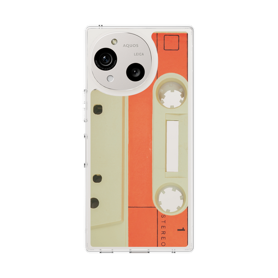 スリムプロテクションケース［ RETORO CASSETTE TAPE - Opacity White ］