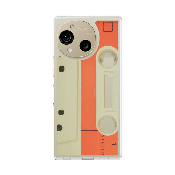 スリムプロテクションケース［ RETORO CASSETTE TAPE - Opacity White ］