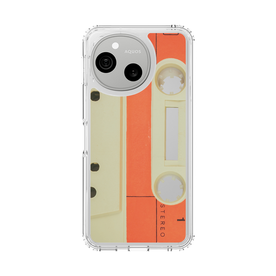 スリムプロテクションケース［ RETORO CASSETTE TAPE - Opacity White ］