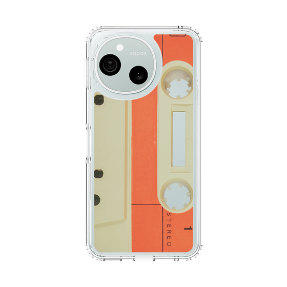 スリムプロテクションケース［ RETORO CASSETTE TAPE - Opacity White ］