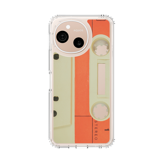 スリムプロテクションケース［ RETORO CASSETTE TAPE - Opacity White ］