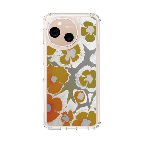 スリムプロテクションケース［ y2k(Year2000) - Flower - Yellow Gray ］