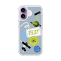 スリムプロテクションケース［ Playful sticker - Dusty Blue ］