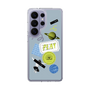 スリムプロテクションケース［ Playful sticker - Dusty Blue ］