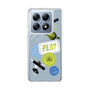 スリムプロテクションケース［ Playful sticker - Dusty Blue ］