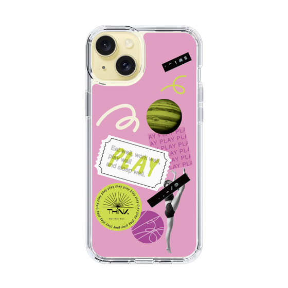 スリムプロテクションケース［ Playful sticker - Dusty Pink ］