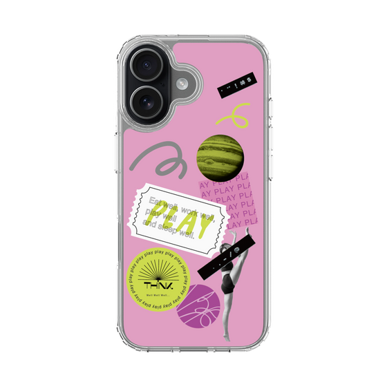 スリムプロテクションケース［ Playful sticker - Dusty Pink ］
