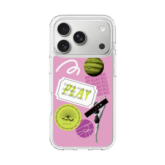 スリムプロテクションケース［ Playful sticker - Dusty Pink ］
