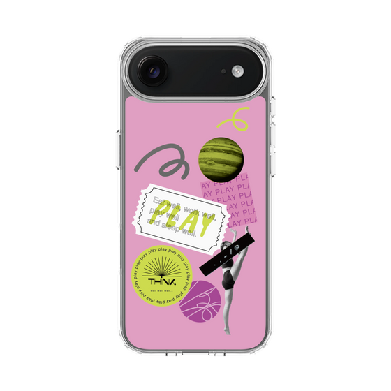 スリムプロテクションケース［ Playful sticker - Dusty Pink ］