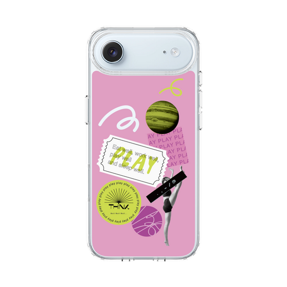 スリムプロテクションケース［ Playful sticker - Dusty Pink ］