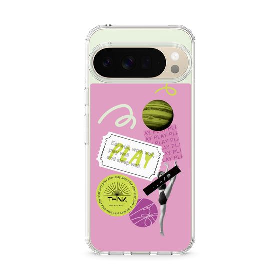 スリムプロテクションケース［ Playful sticker - Dusty Pink ］