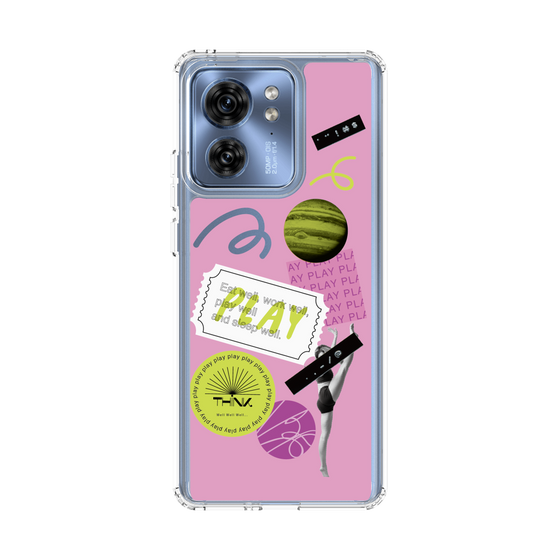 スリムプロテクションケース［ Playful sticker - Dusty Pink ］