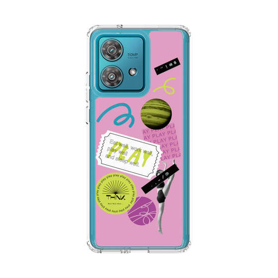 スリムプロテクションケース［ Playful sticker - Dusty Pink ］