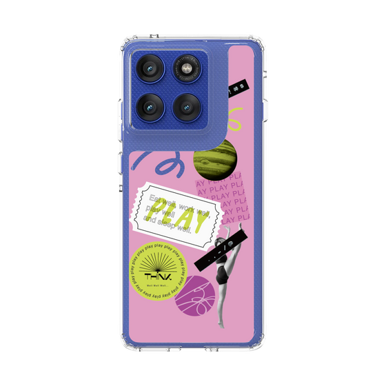 スリムプロテクションケース［ Playful sticker - Dusty Pink ］