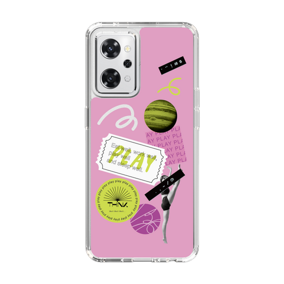 スリムプロテクションケース［ Playful sticker - Dusty Pink ］