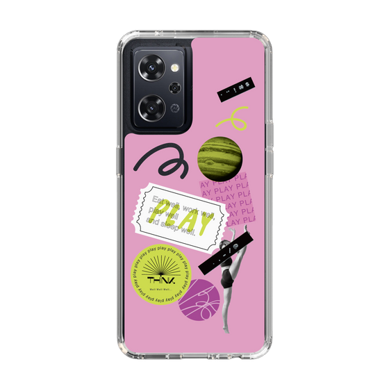 スリムプロテクションケース［ Playful sticker - Dusty Pink ］