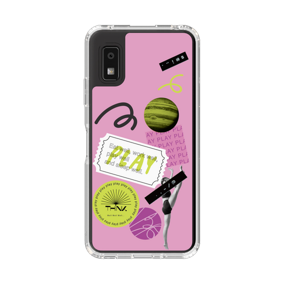 スリムプロテクションケース［ Playful sticker - Dusty Pink ］