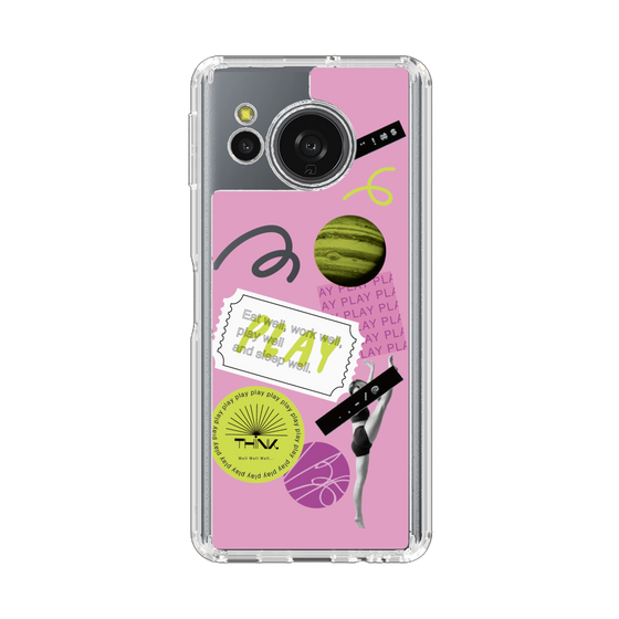 スリムプロテクションケース［ Playful sticker - Dusty Pink ］