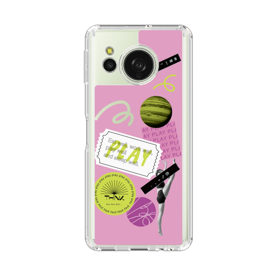 スリムプロテクションケース［ Playful sticker - Dusty Pink ］