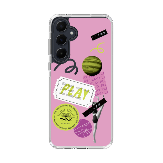 スリムプロテクションケース［ Playful sticker - Dusty Pink ］