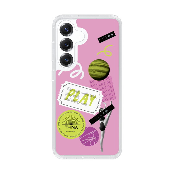 スリムプロテクションケース［ Playful sticker - Dusty Pink ］