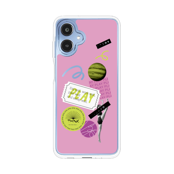 スリムプロテクションケース［ Playful sticker - Dusty Pink ］