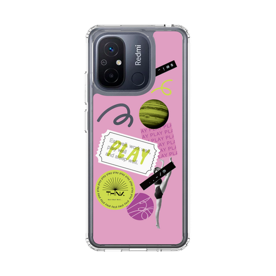 スリムプロテクションケース［ Playful sticker - Dusty Pink ］