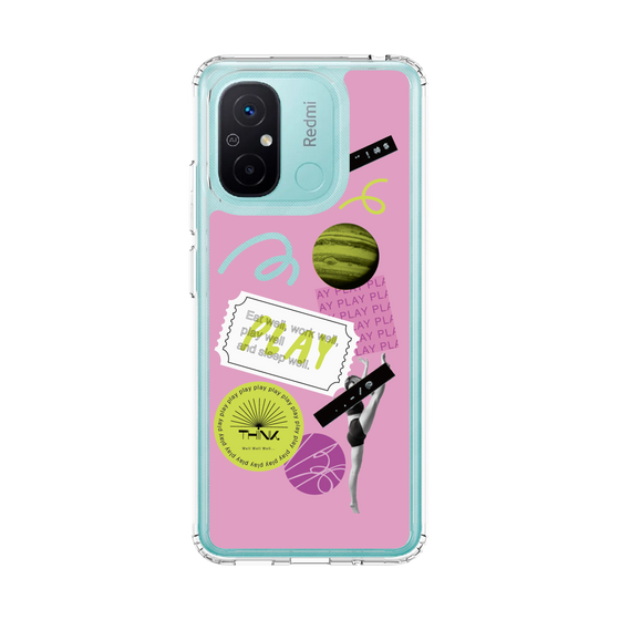 スリムプロテクションケース［ Playful sticker - Dusty Pink ］
