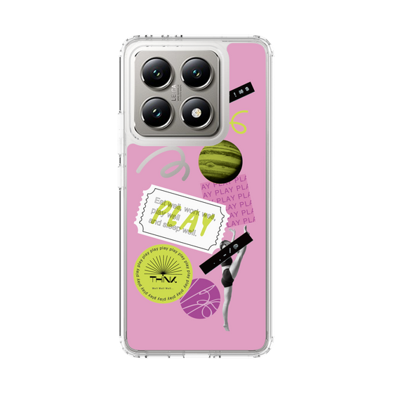スリムプロテクションケース［ Playful sticker - Dusty Pink ］