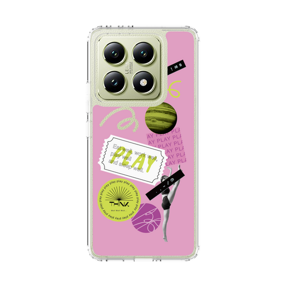 スリムプロテクションケース［ Playful sticker - Dusty Pink ］