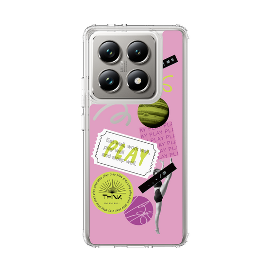 スリムプロテクションケース［ Playful sticker - Dusty Pink ］