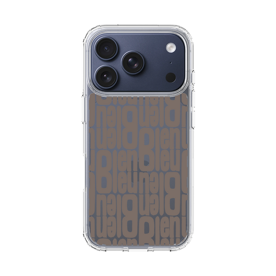 スリムプロテクションケース［ LANVIN en Bleu - Logo Pattern - Black ］