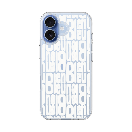 スリムプロテクションケース［ LANVIN en Bleu - Logo Pattern - White ］