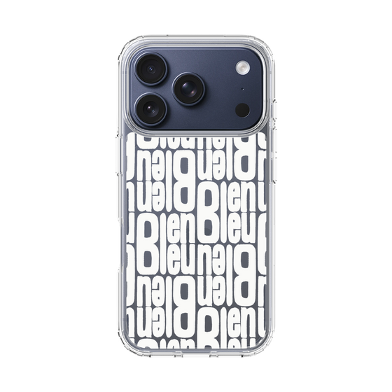 スリムプロテクションケース［ LANVIN en Bleu - Logo Pattern - White ］