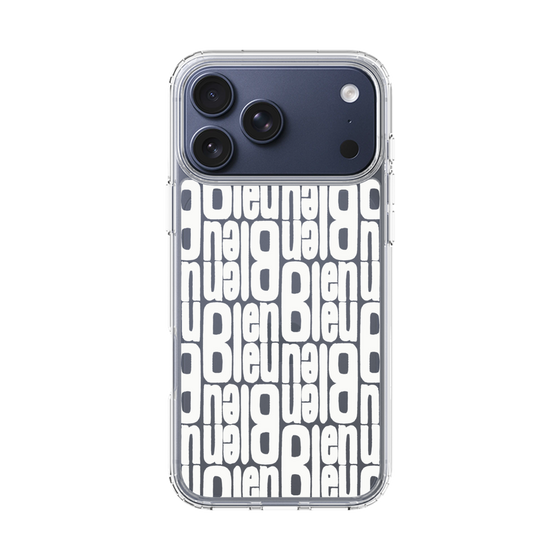 スリムプロテクションケース［ LANVIN en Bleu - Logo Pattern - White ］