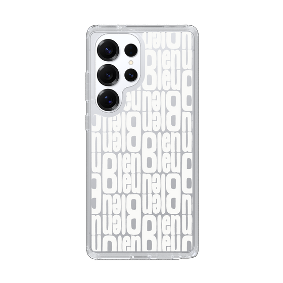 スリムプロテクションケース［ LANVIN en Bleu - Logo Pattern - White ］
