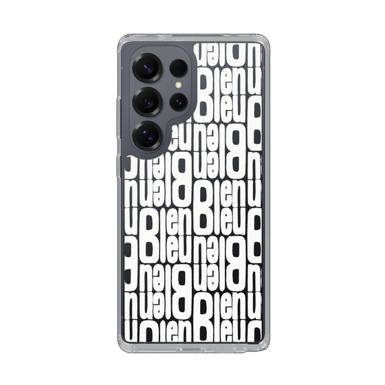 スリムプロテクションケース［ LANVIN en Bleu - Logo Pattern - White ］