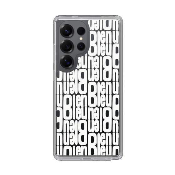 スリムプロテクションケース［ LANVIN en Bleu - Logo Pattern - White ］