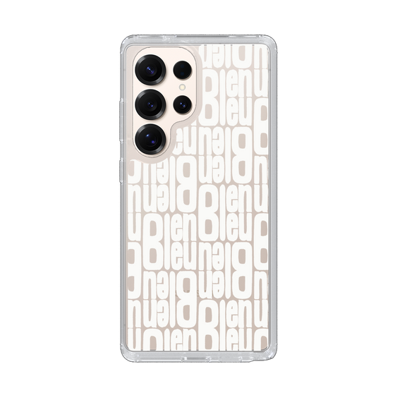 スリムプロテクションケース［ LANVIN en Bleu - Logo Pattern - White ］