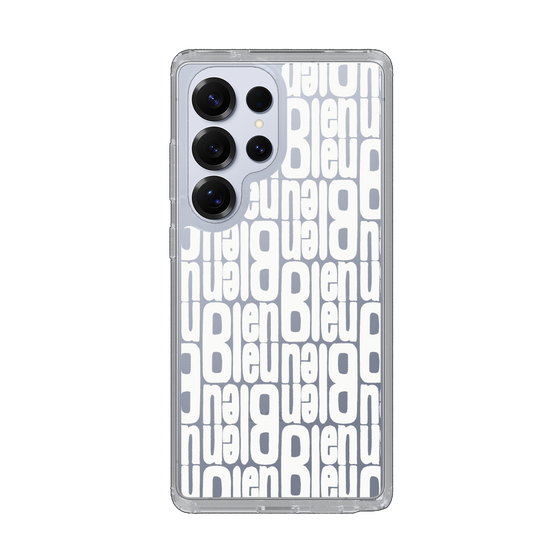 スリムプロテクションケース［ LANVIN en Bleu - Logo Pattern - White ］
