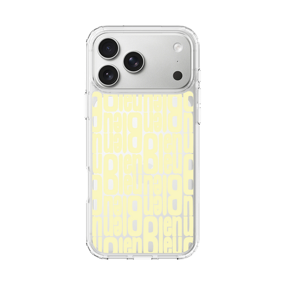 スリムプロテクションケース［ LANVIN en Bleu - Logo Pattern - Yellow ］