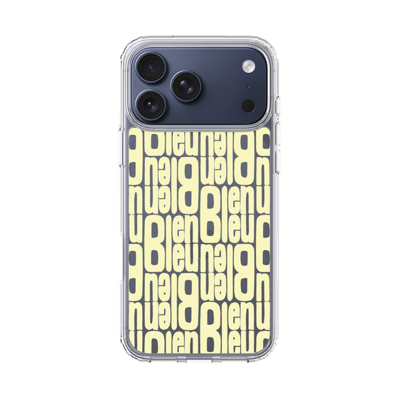 スリムプロテクションケース［ LANVIN en Bleu - Logo Pattern - Yellow ］