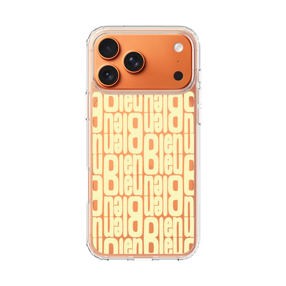 スリムプロテクションケース［ LANVIN en Bleu - Logo Pattern - Yellow ］