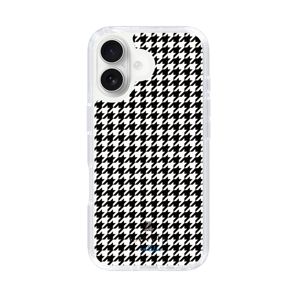 Houndstooth Pattern Black with LANVIN en Bleu logo- ランバン 千鳥格子柄 ブラック