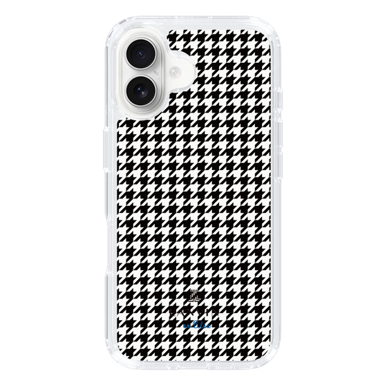 スリムプロテクションケース［ Houndstooth Pattern Black with LANVIN en Bleu logo- ランバン 千鳥格子柄 ブラック ］