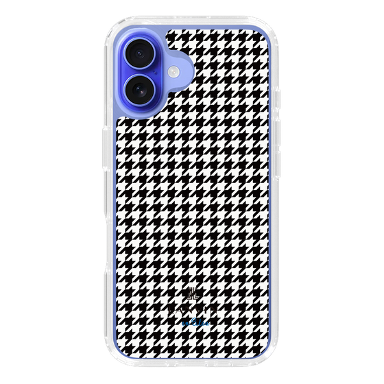 スリムプロテクションケース［ Houndstooth Pattern Black with LANVIN en Bleu logo- ランバン 千鳥格子柄 ブラック ］