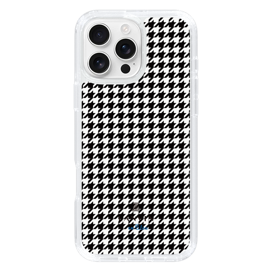 スリムプロテクションケース［ Houndstooth Pattern Black with LANVIN en Bleu logo- ランバン 千鳥格子柄 ブラック ］