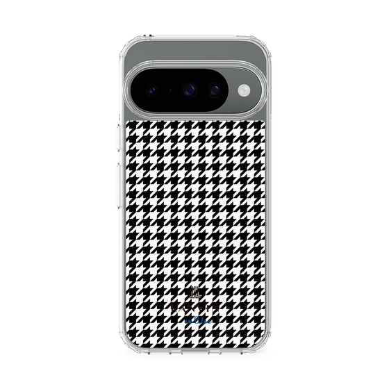 スリムプロテクションケース［ Houndstooth Pattern Black with LANVIN en Bleu logo- ランバン 千鳥格子柄 ブラック ］