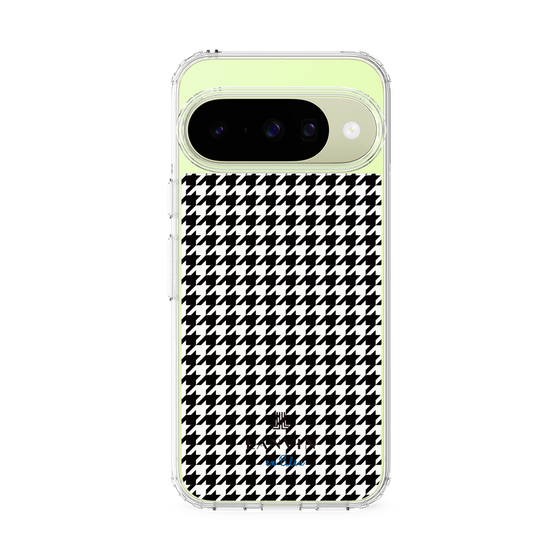スリムプロテクションケース［ Houndstooth Pattern Black with LANVIN en Bleu logo- ランバン 千鳥格子柄 ブラック ］